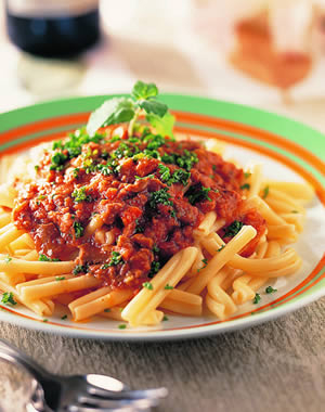 Image Pair Spaghetti with Soy meat Balls