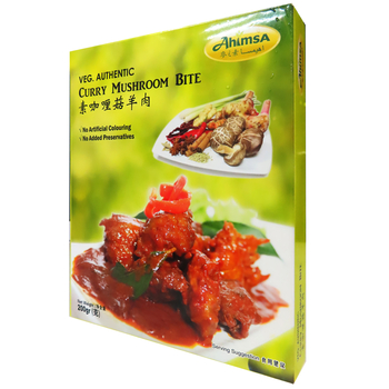 Image Ahimsa Veg Curry Mushroom Bite 麦之素 - 咖喱菇羊肉 200grams